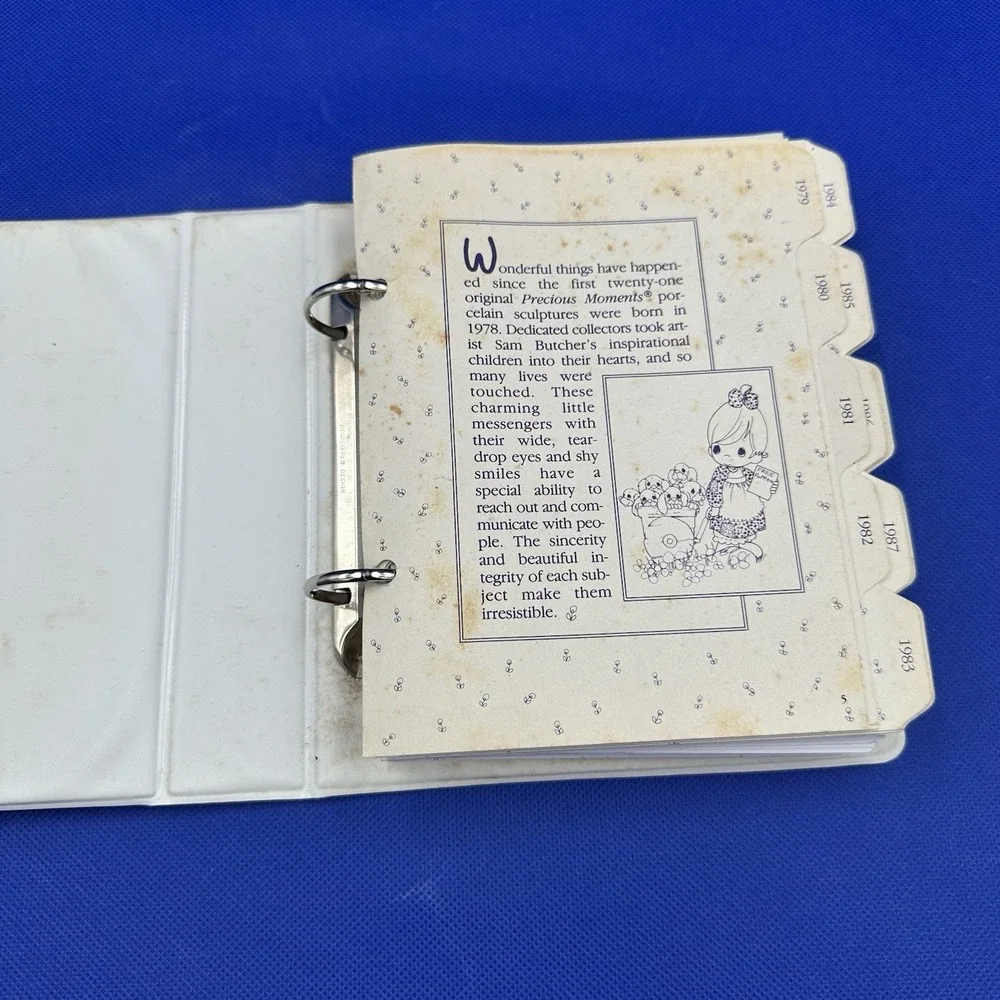 VTG Precious Moments Enesco Collector's Club Gift Registry Binder 1970-1994 Tabs